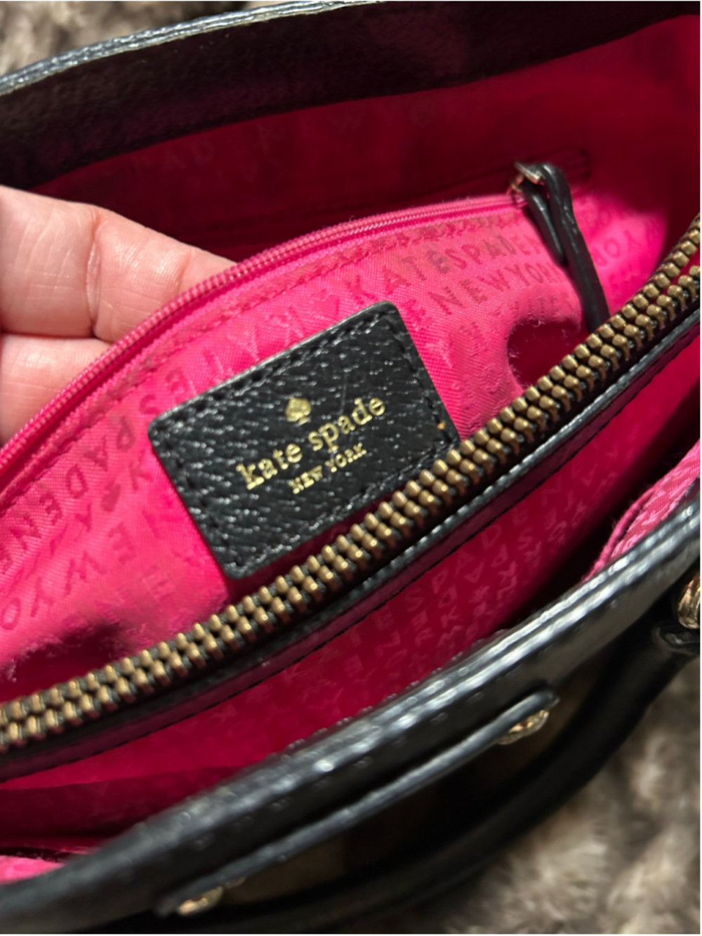 Women's Kate Spade Black Leather Satchel Handbag, One Size - Picture 5 of 9
